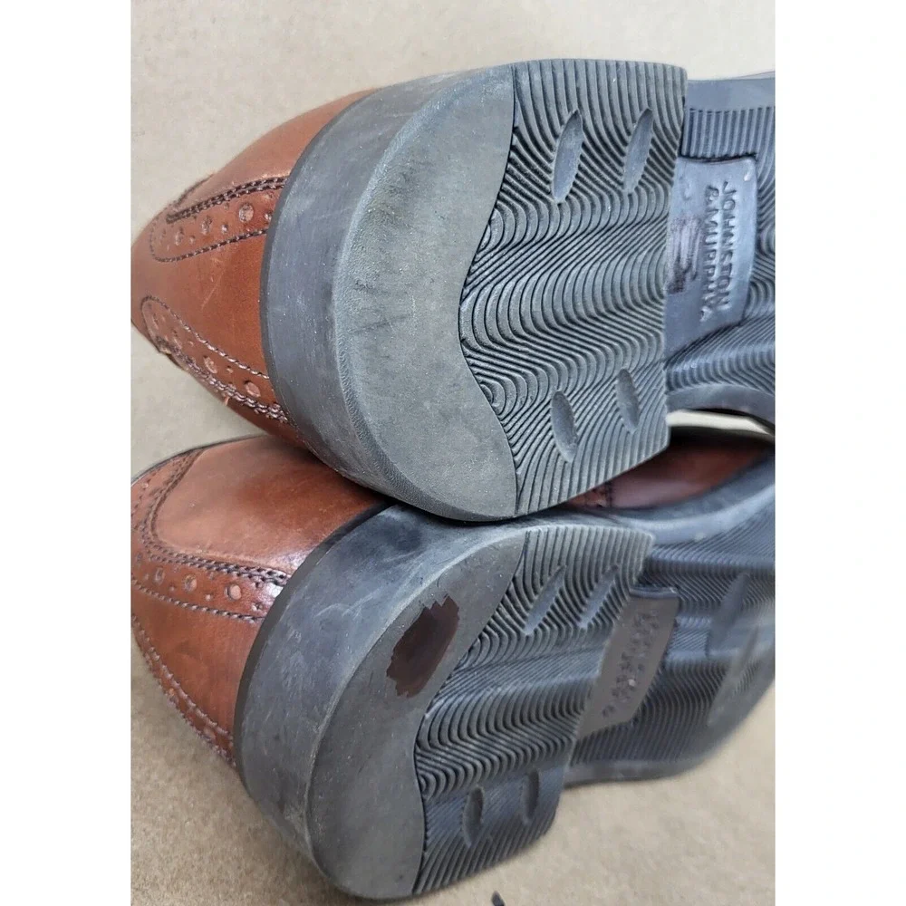 Johnston & Murphy Dress Shoes Mens 11.5 M Oxford Brogue Brown Leather 20-1258